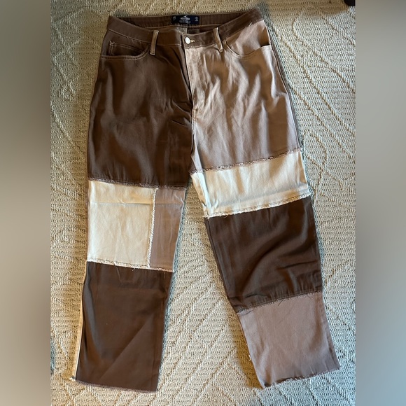 Hollister Denim - hollister patchwork straight leg jeans